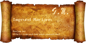 Imgrund Mariann névjegykártya