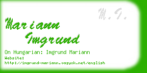 mariann imgrund business card